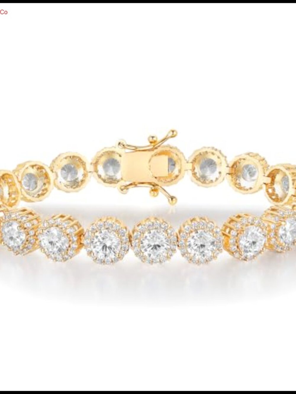 Tennis Bracelet 18K Yellow Gold Plated 5mm Round Cubic Zirconia Women's